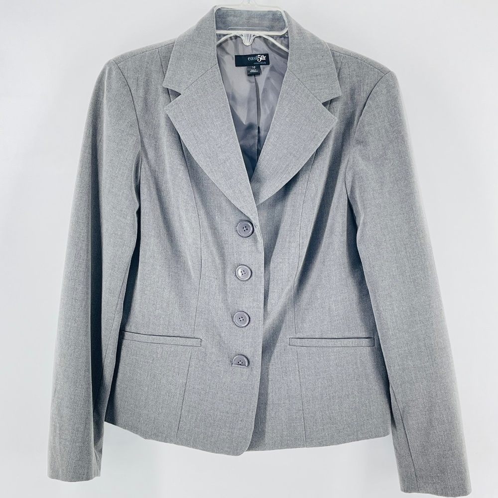 Women’s Size 10 Gray East 5h Essentials Blazer Career Business Mint Condition